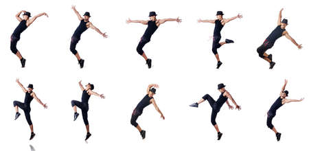 Muscular dancer isolated on whiteの写真素材