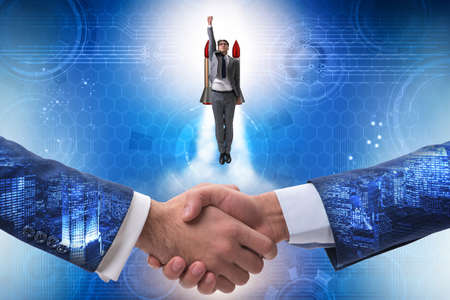 Businessman in start up business conceptの写真素材