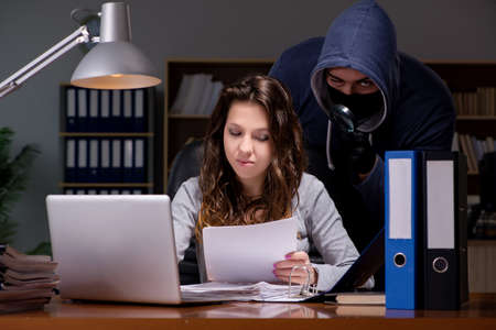 Hacker stealing personal data from home computer