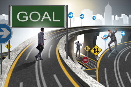 Business concept with goal metaphorの写真素材