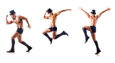 Nude dancer isolated on whiteの写真素材