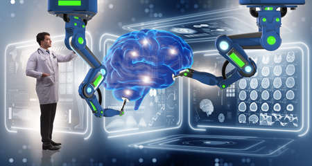 Brain surgery done by robotic arm
