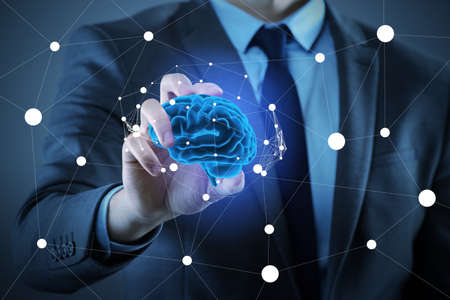 Businessman in artificial intelligence conceptの写真素材