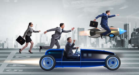 Competition concept with business people competing