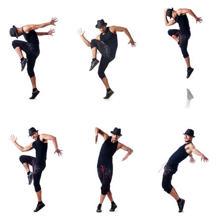 Muscular dancer isolated on whiteの写真素材