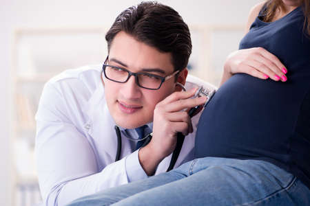 Doctor examining pregnant woman patient