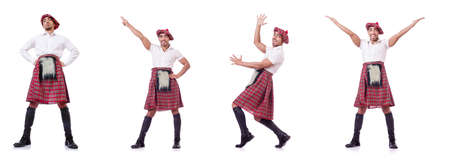 Scottish traditions concept with person wearing kiltの写真素材