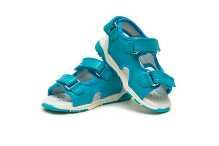Baby shoes isolated on the white backgroundの写真素材