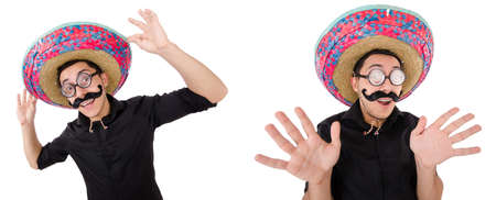 Funny mexican with sombrero hatの写真素材