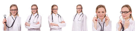 Woman doctor isolated on whiteの写真素材