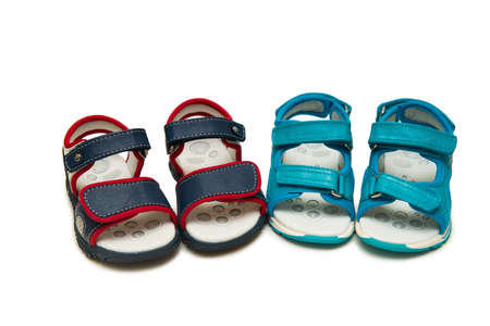 Baby shoes isolated on the white backgroundの写真素材