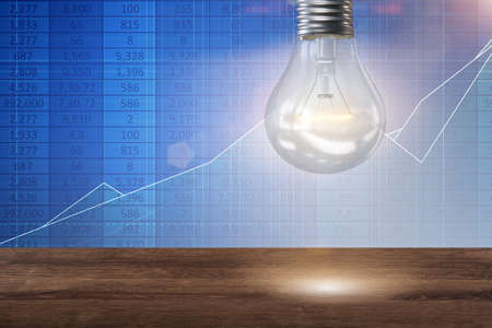 Light bulb in fresh ideas conceptの写真素材