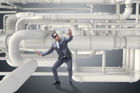 Businessman and piping at the planの写真素材