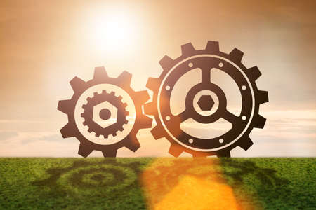 Teamwork concept with cogwheels gearsの写真素材