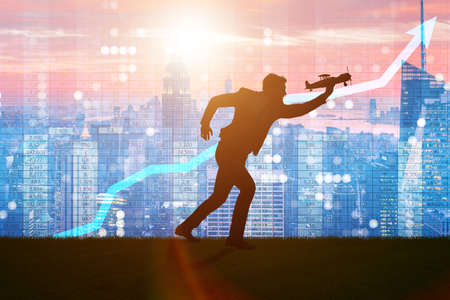 Businessman in start-up business conceptの写真素材