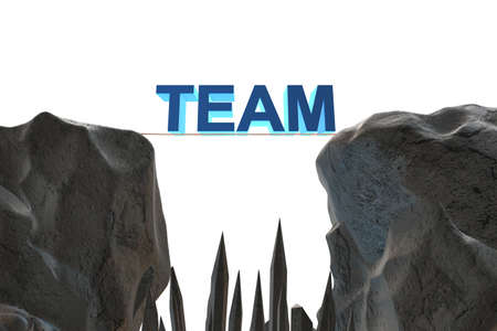 Teamwork concept with team bridge