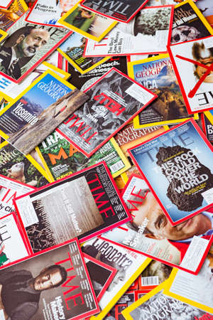 New York - MARCH 7, 2017: US magazines on March 7 in New York, Uのeditorial素材