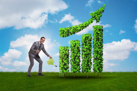 Businessman in recyling sustainable business conceptの写真素材