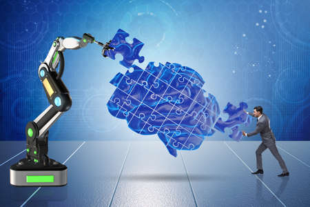 Artificial intelligence concept with businessman
