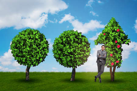 Businessman in sustainable green development conceptの写真素材