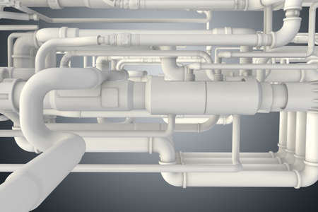 Lots of piping at the plant 3d renderingの写真素材