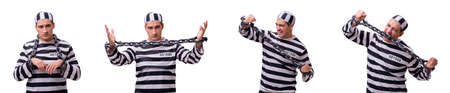 Man prisoner isolated on white background