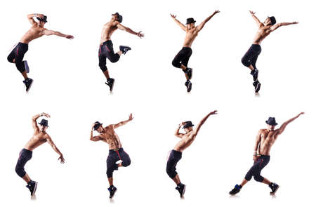 Ripped dancer isolated on the whiteの写真素材