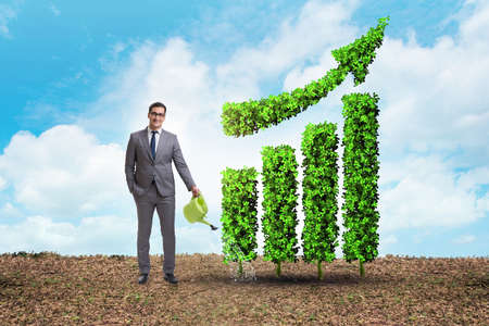 Businessman in recyling sustainable business conceptの写真素材