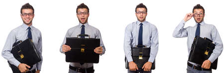 Collage of businessman isolated on whiteの写真素材