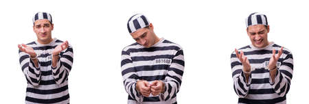 Man prisoner isolated on white backgroundの写真素材