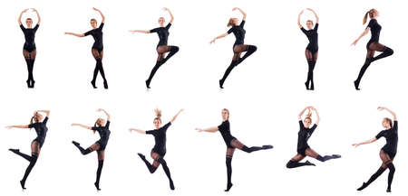 Woman dancing isolated on the whiteの写真素材