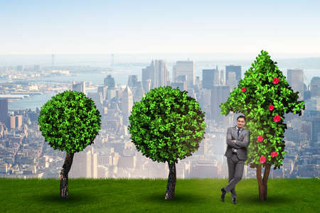 Businessman in sustainable green development conceptの写真素材