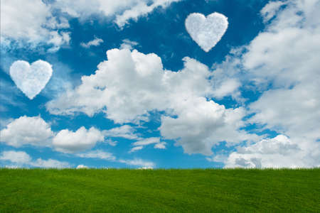 Romantic concept with clouds on skyの写真素材