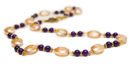 Nice necklace isolated on white backgroundの写真素材