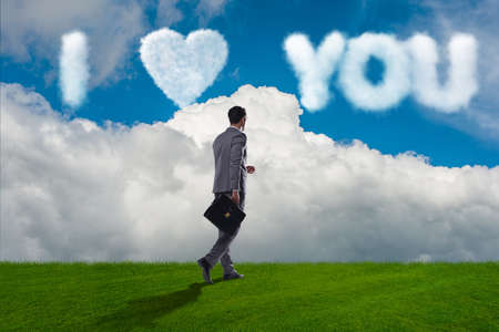 Romantic concept with clouds on skyの写真素材