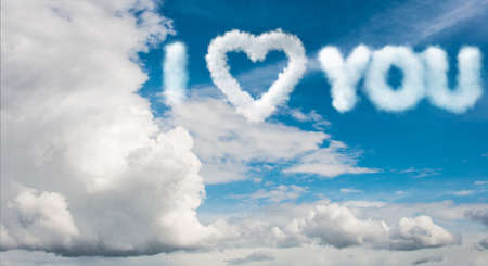 Romantic concept with clouds on skyの写真素材