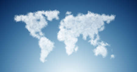 World map made of clouds in nature conceptの写真素材