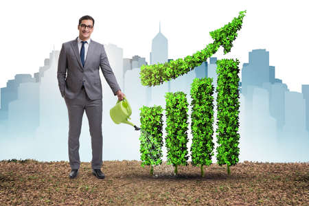 Businessman in recyling sustainable business conceptの写真素材
