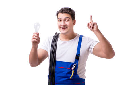 Man doing electrical repairsの写真素材