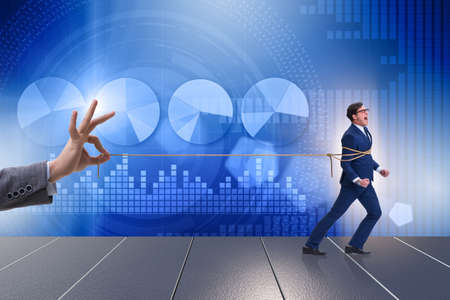 Staff retention concept with employee tied up