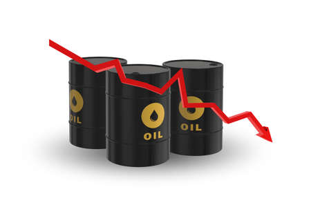 Concept of oil prices on white - 3d rendering
