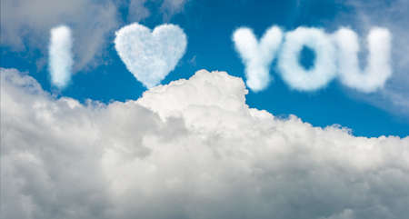 Romantic concept with clouds on skyの写真素材