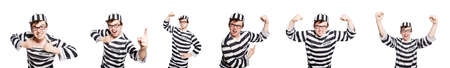 Funny prison inmate in concept