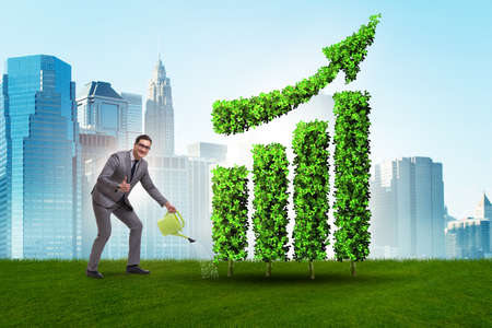 Businessman in recyling sustainable business conceptの写真素材