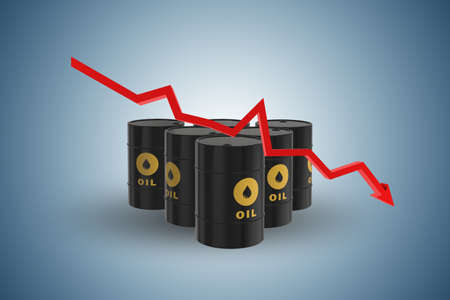 Concept of oil prices - 3d renderingの写真素材