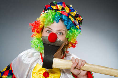 Funny clown in comical conceptの写真素材