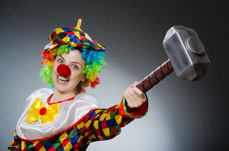 Funny clown in comical conceptの写真素材