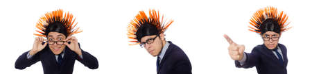 Funny man with mohawk hairstyleの写真素材