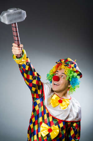 Funny clown in comical conceptの写真素材