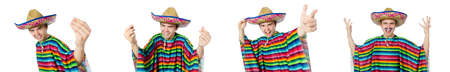 Spanish wearing sombrero in funny conceptの写真素材